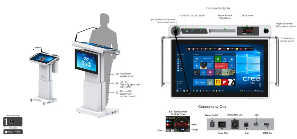 Profesyonel Dijital Kürsü / Model.1 Profesyonel dijital kürsü