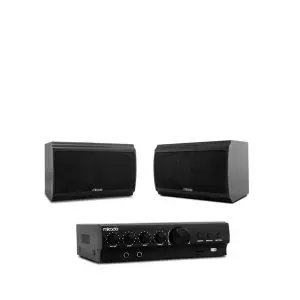 Atölye ses sistemi ( 2 hoparlör, amfi, mikrofon )