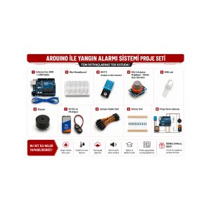 Arduino ile yangın alarmı sistemi projesi seti ( senyap set, demonte )