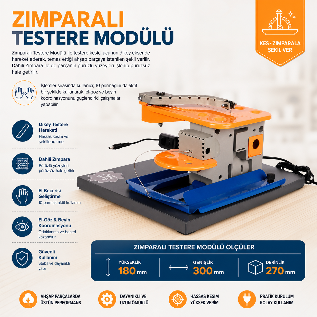 Zımparalı testere modülü