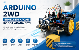 Arduino 2wd engelden kaçan robot araba seti montaj ve devre şeması