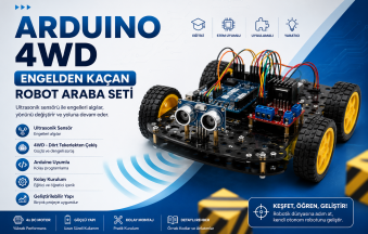 Arduino 4wd engelden kaçan robot araba seti montaj ve devre şeması